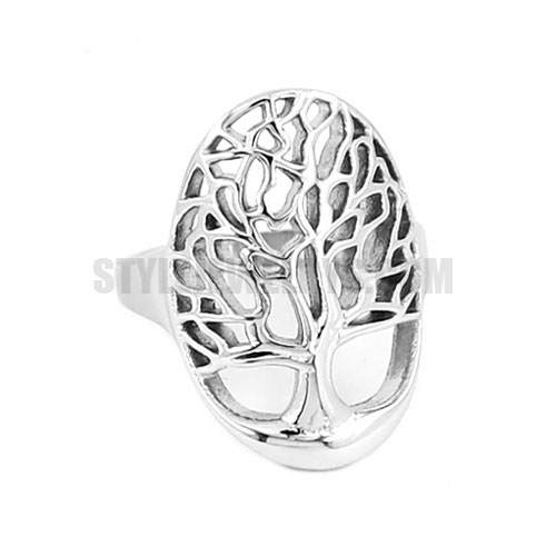 The Tree Of Life Ring, Stainless Steel Biker Tree of Life Ring SWR0669 - Click Image to Close